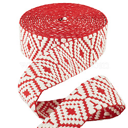5 Yards Ethnic Style Polyester-cotton Ribbon, for Garment Accessory, Red, 1-1/2 inch(38mm)(DIY-CY0001-76B)
