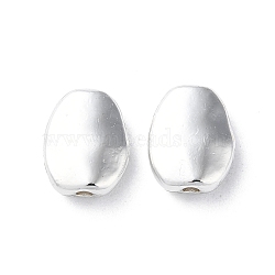 Alloy Beads, Long-Lasting Plated, Oval, Silver, 11x8.5x3.5mm, Hole: 1.5mm(PALLOY-F309-08S)