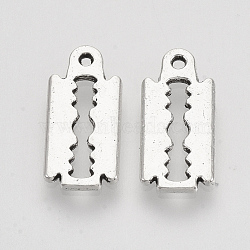 Tibetan Style Alloy Pendants, Blade, Cadmium Free & Lead Free, Antique Silver, 16x7.5x1mm, Hole: 1mm, about 847pcs/1000g(TIBEP-S319-004AS-RS)