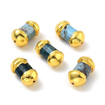 Natural Apatite Beads, with Golden Tone Brass Findings, Lead Free & Cadmium Free, Bicone, 19.5~21x11~12x9~12mm, Hole: 1mm