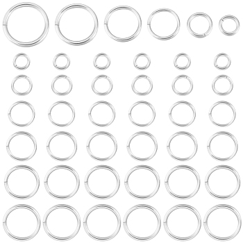 60Pcs 6 Styles 925 Sterling Silver Open Jump Rings, Round Rings, Silver, 19~21 Gauge, 4~9x0.7~0.9mm, Inner Diameter: 2~7mm, 10pcs/style