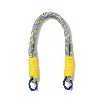 Nylon Cord Bag Handles, with Alloy Spring Gate Rings, for Bag Replacement Accessories, Yellow, 34.5x1.55cm