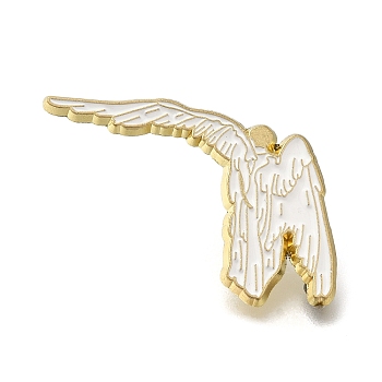 Angels & Demons Safety Enamel Pins, Golden Alloy Badge for Suit Shirt Collar, Men/Women, White, 25.5x37x1.5mm