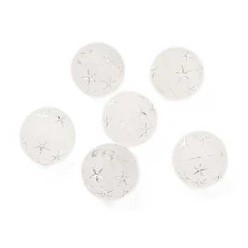 Opaque Acrylic Beads, Round, White, 8mm, Hole: 1.7mm, about 1750pcs/500g