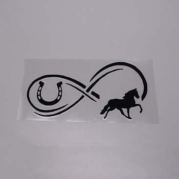 Waterproof 3D Plastic Wall Stickers, with Adhesive Tape, For Car Decorations, Horse, Black, 11.5x22.5x0.01cm