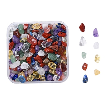 100g 7 perles de pierres précieuses mélangées naturelles de style, puce, 2.5~8x5~13mm