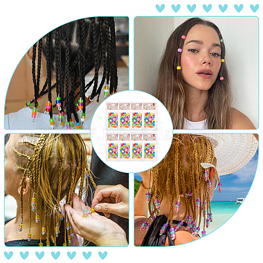 Rondelle Plastic Beads & Plastic Topsy Tail Hair Styling Braiding Tools(DIY-WH0011-44A)-6