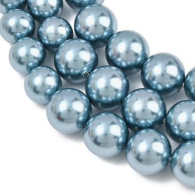 Electroplated Shell Pearl Graduated Beads Strands(BSHE-C011-04-04)-2