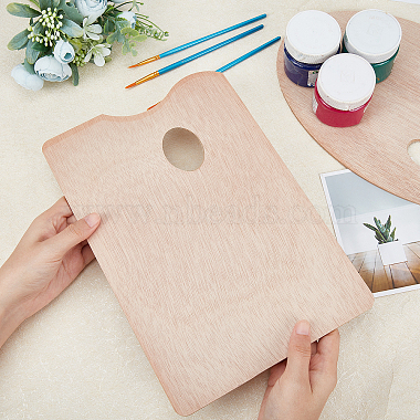 CHGCRAFT 4Pcs 2 Styles Wooden Color Palette(WOOD-CA0001-21)-3