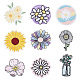 9Pcs 9 Styles Flower Pattern Computerized Embroidery Cloth Iron on Patches(DIY-DC0002-16)-1
