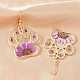 Alloy & Dried Flower Dangle Earrings(AL-Z001-06G)-2