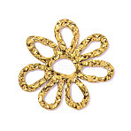 Hollow & Textured 304 Stainless Steel Pendants, Hand Polished Flower Charm, Ion Plating(IP), Long-Lasting Plated, Real 18K Gold Plated, 38x36mm,Hole:8.20mm(STAS-OY016-17G)