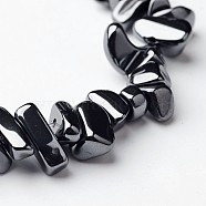 Non-Magnetic Synthetic Hematite Beads Strands, Chip, Black, Size: about 5~8mm, hole: 0.8mm, 125pcs/strand, 16 inch(X-IM009)