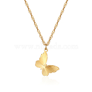 Stainless Steel Butterfly Pendant Necklace for Women's Daily Wear(DN0180)