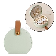 PU Leather Mini Jewelry Storage Box, Travel Portable Jewelry Organizer Handbag with Velvet Inside, for Earrings, Rings, Necklaces Storage, Dark Sea Green, 114mm(AJEW-Z011-01A)