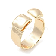 Brass Open Cuff Rings, Real 18K Gold Plated, US Size 7 1/4(17.5mm)(RJEW-K254-02G)