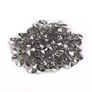 Glass Charms, Faceted, Cone, Gray, 8x4mm, Hole: 1~1.2mm(RGLA-L026-A04)
