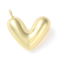 Eco-Friendly Rack Plating Brass Pendants, Long-Lasting Plated, Lead Free & Cadmium Free, Heart, Real 18K Gold Plated, 27.5x28.5x10.5mm, Hole: 4mm(KK-A201-01G)