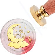 Brass Wax Seal Stamp with Handle, for DIY Scrapbooking, Rabbit Pattern, 3.5x1.18 inch(8.9x3cm)(AJEW-WH0184-0040)