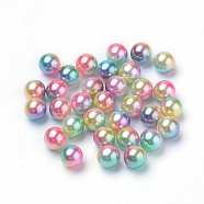 Rainbow Acrylic Imitation Pearl Beads, Gradient Mermaid Pearl Beads, No Hole, Round, Champagne Yellow, 3mm, about 1518pcs/20g(X-OACR-R065-3mm-A07)