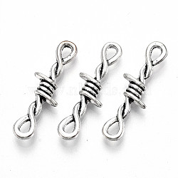 Tibetan Style Alloy Links/Connector, Lead Free & Cadmium Free, Knot, Antique Silver, 33.5x10x4mm, Hole: 3.5x2mm, about 310pcs/500g(TIBE-S323-097AS-RS)