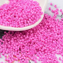 Baking Paint Glass Seed Beads, Cylinder, Violet, 2x1.5mm, Hole: 1mm, about 50398pcs/pound(SEED-S042-05B-88)