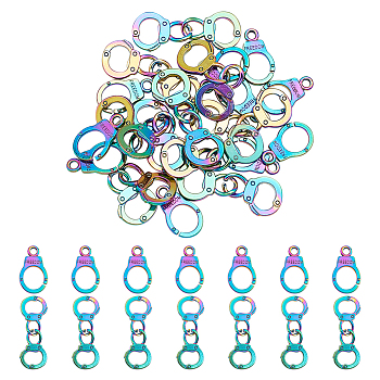 ARRICRAFT DIY Jewelry Making Finding Kit, Including Rainbow Color Alloy Pendants & Links, Handcuff, 20Pcs/box