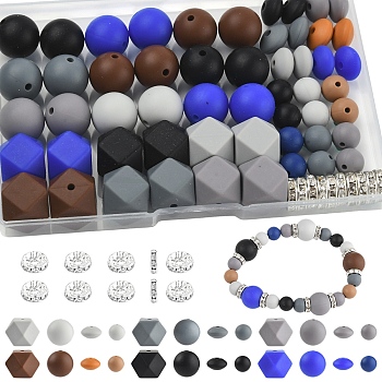 162Pcs Silicone Beads, 10Pcs Iron Grade A Crystal Rhinestone Spacer Beads for DIY Supplies Jewelry Keychain Making, Mixed Shapes, Mixed Color, 8~15mm, Hole: 1~3mm