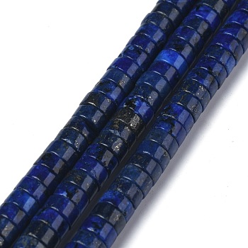 Natural Lapis Lazuli Bead Strands, Dyed, Heishi Beads, Flat Round/Disc, 6x3mm, Hole: 1mm, about 119~131pcs/strand, 14.76~15.74 inch(37.5~40cm)