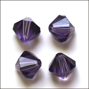 Imitation Austrian Crystal Beads, Grade AAA, Faceted, Bicone, Indigo, 6x6mm, Hole: 0.7~0.9mm