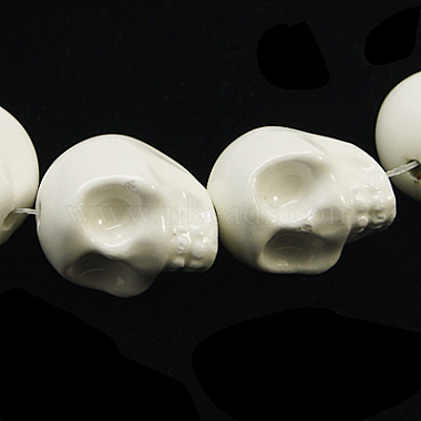 White Skull Porcelain Beads