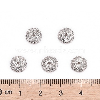 Demi apetalous round / dôme micro cuivres ouvrent zircone cubique caps(X-ZIRC-D062-P)-4
