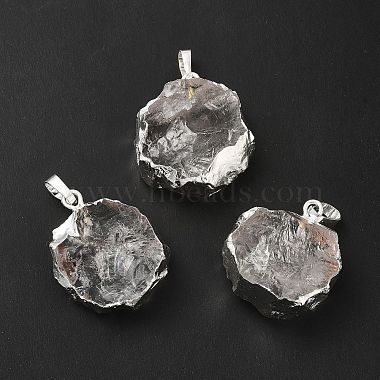 Platinum Flower Quartz Crystal Pendants