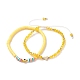 Heart Braided Bead Bracelets Set(BJEW-TA00056-03)-1
