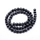 Flocon de neige naturelle obsidienne chapelets de perles rondes(X-G-J303-09-4mm)-2