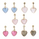Heart Gemstone Dangle Earrings(EJEW-JE05147)-1