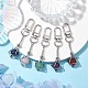 304 Stainless Steel Chain Pouch Natural Gemstone Pendant Decorations(HJEW-JM01889-01)-2