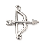 Non-Tarnish 304 Stainless Steel Connector Charms, Bow and Arrow Link, Stainless Steel Color, 21x22.5x2mm, Hole: 1.5mm(STAS-D084-12P)