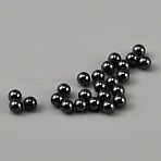 25Pcs Silicon Carbide Handmade Porcelain Beads, No Hole, Round, Black, 4mm(FIND-DR0002-34)