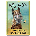 Rectangle with Word Vintage Metal Iron Sign Poster, for Home Wall Decoration, Horse Pattern, 300x200x2.2mm(AJEW-WH0157-289)