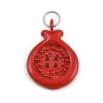 Button 304 Stainless Steel Enamel Pendants, Fruit Charms, Apple Charms, 23x22x3mm, Hole: 4.5mm(SA-CBAE390-01A)
