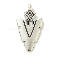 Tibetan Style Alloy Pendants, Cadmium Free & Lead Free, Arrowhead Shapes, Antique Silver, 19x10x3.5mm, Hole: 1.6mm(FIND-U015-43AS)