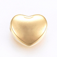 304 Stainless Steel Beads, Heart, Golden, 10x12x6mm, Hole: 2.5mm(STAS-H458-41G)