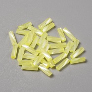 Opaque Colours Glass Twist Bugle Beads, Round Hole, Yellow, 6~7x2mm, Hole: 0.9mm, 270pcs/bag(GLAA-WH0039-08B)