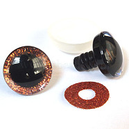 Plastic Safety Craft Eye, with Spacer, PU Sequins Ring, for DIY Doll Toys Puppet Plush Animal Making, Brown, 20mm(WG85671-28)