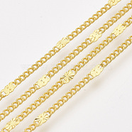 Brass Curb Chains, with Spool, Soldered, Golden, 2.5x1.8x0.5mm, about 100yard/roll(CHC-S007-07A-01)