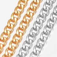 304 Stainless Steel Necklaces, Curb Chain Necklaces, Mixed Color, 29.8 inch(75.7cm)(NJEW-D275-M)