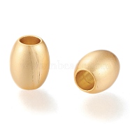 Matte Brass European Style Beads, Large Hole Beads, Long-Lasting Plated, Barrel, Real 18K Gold Plated, 12x10mm, Hole: 5mm(OPDL-H100-05MG)