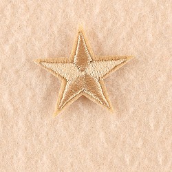 Computerized Embroidery Cloth Iron on/Sew on Patches, Costume Accessories, Appliques, Star, Khaki, 3x3cm(DIY-F030-11-10)