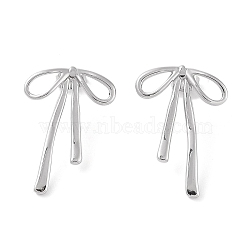 Non-Tarnish 304 Stainless Steel Stud Earrings, for Women, Bowknot, Stainless Steel Color, 29.3x20.4mm(EJEW-S227-30P-09)